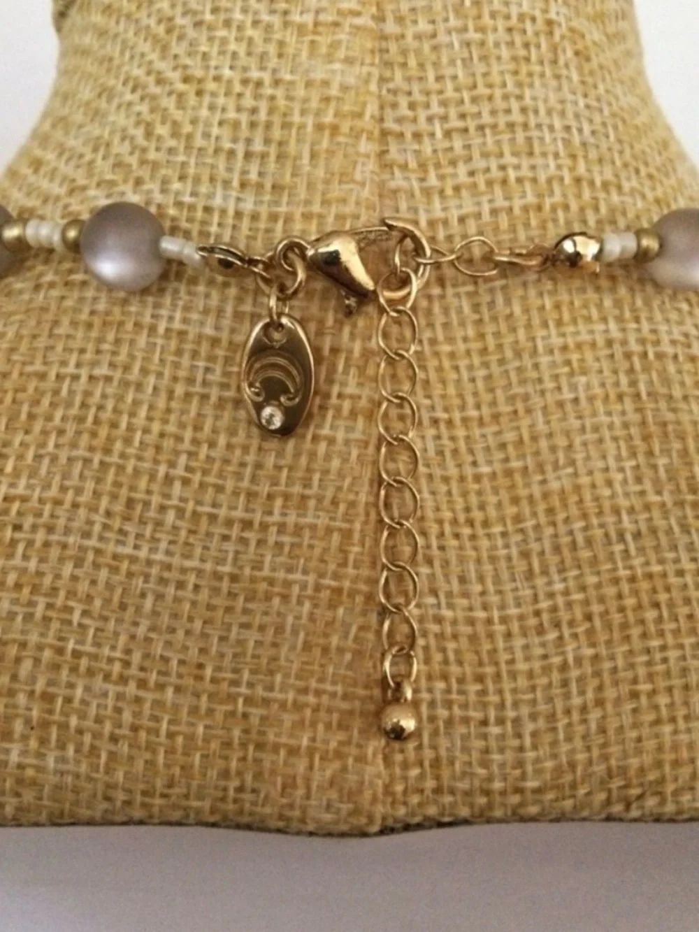 CHARMING CHARLIE Boho Moonglow Lucite, White Quartz & Rattan Pendant Necklace - Picture 9 of 10
